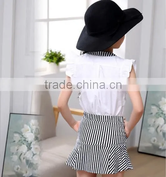 2017 Hot Sale Boutique Sets Girls Summer Fashion Matching Clothing Set Outfit 2 Pieces With stripe Wholesale