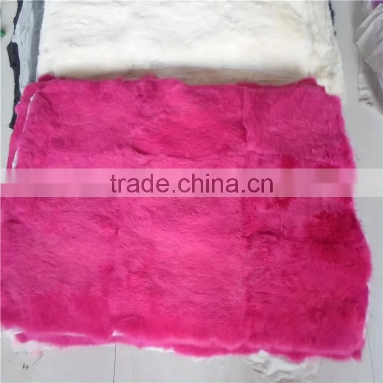 Daying Origin Rabbit Fur Plate Real Rabbit Pelt Plates Dyed Colors Rabbit Fur Skin Plates