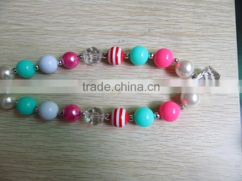 DYJ-058 colorful handmade fashion kids chunky bubblegum necklace for sale