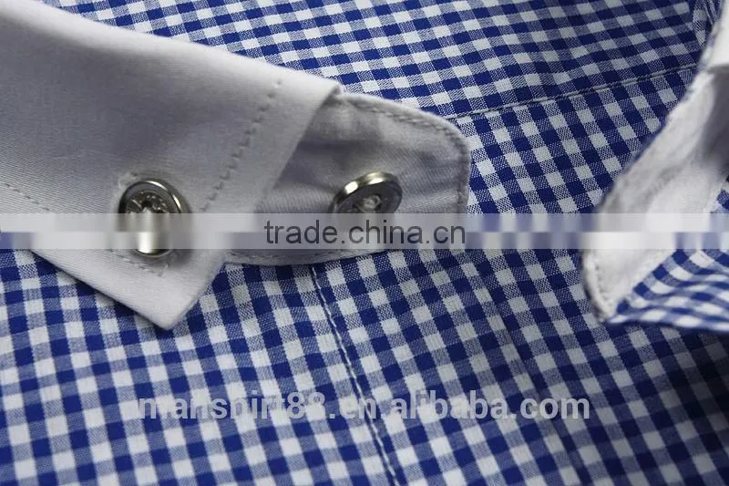 Elegant contrast color button down short sleeve casual shirt for men