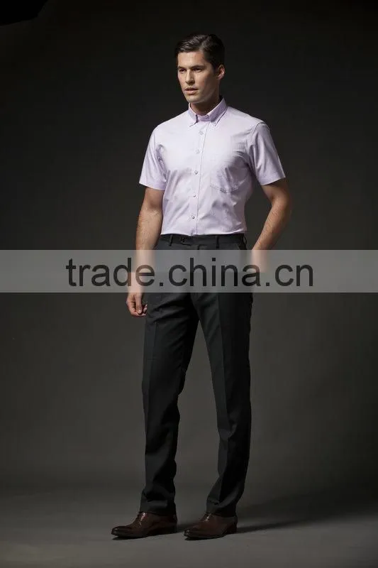 2015 mens short shirt with buttondown collar