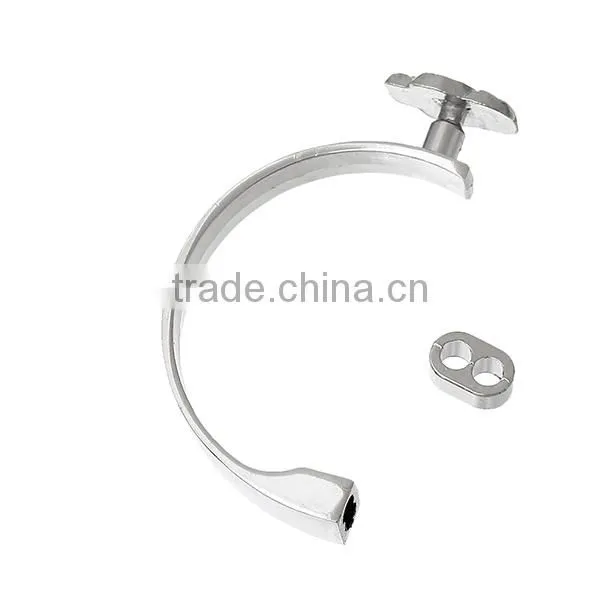Half Bracelet Bangle Bar With Slider Hook Clasps Skull Halloween Silver Tone Clear Rhinestone 5.8cm x3.1cm 11mm x7mm