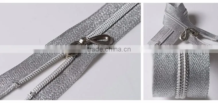 5# Open end Silver Teeth Nylon Zippers