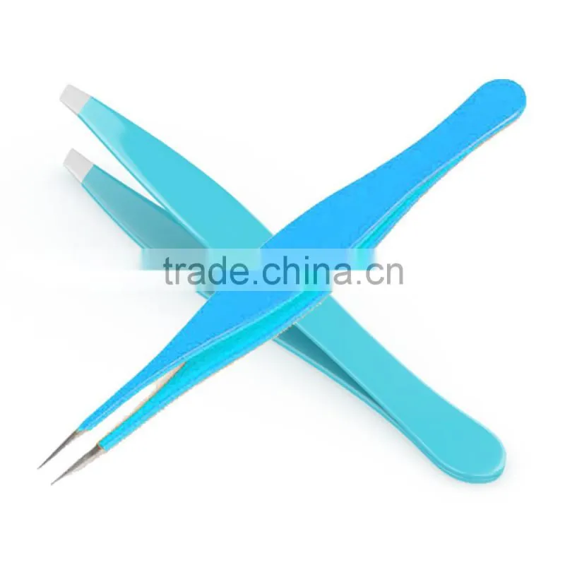 slanted and pointed tweezers set/ eyebrow and ingrown hair tweezers/ splinter tweezers