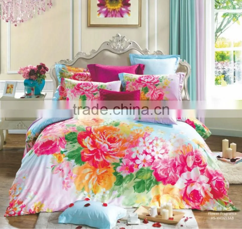 100% Cotton Reactive Dyeing Latest Design Percale Bedding Sheet Set For Home
