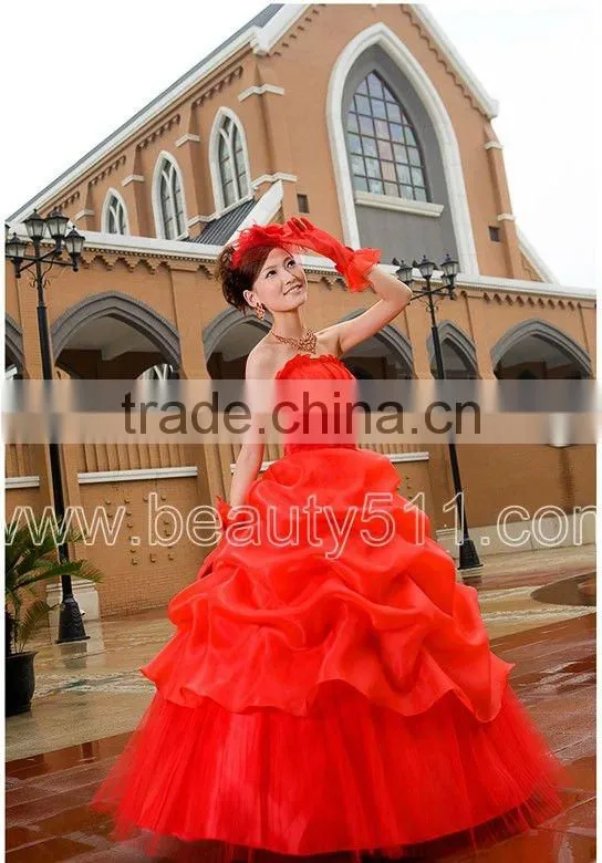 new style red princess ball gown wedding dresses GP049