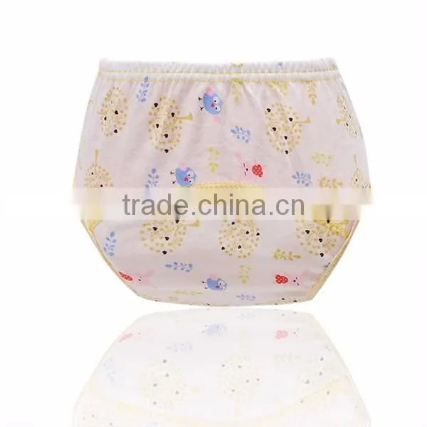hot selling 7 designs leak-proof baby training pants full printed pure cotton baby cloth diaper
