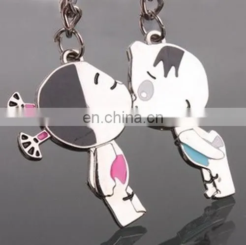 Fashion New Personality Fish Bone Shape Alloy Keychain Couple Valentine's Day Gift
