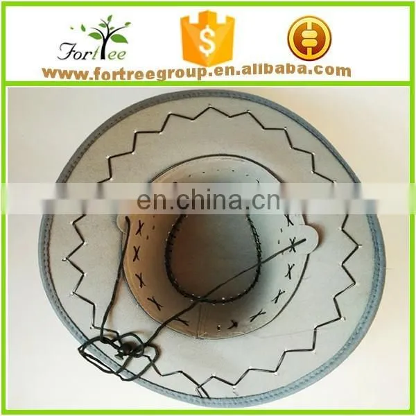 high quality wide brim leather cowboy hats blanks for men