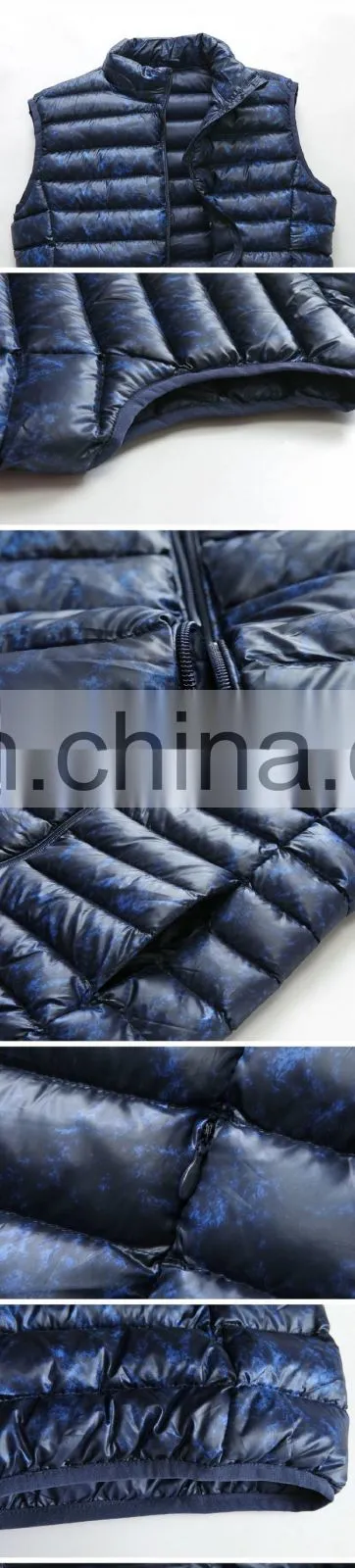 Wholesale Male Casual Camouflage Stand collor Padded down Vest