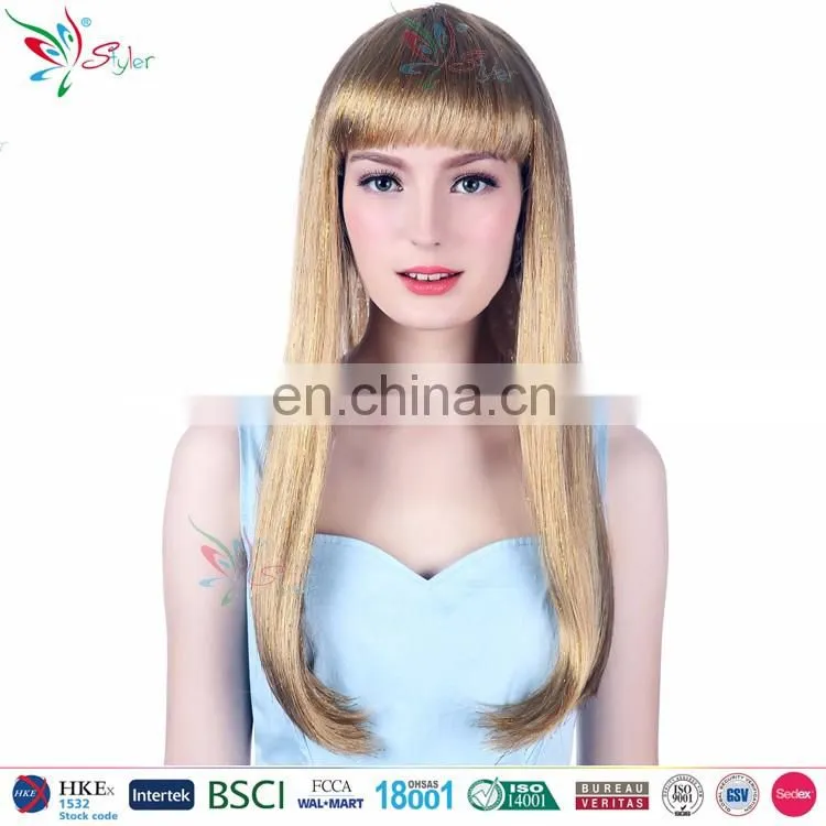 Styler Brand 2016 new fashion tinsel party wig wholesale factory long synthetic hair wig