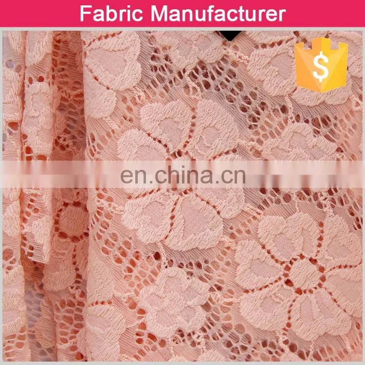 2015 new style CC-L6217 fashion poly/spandex solid lace fabric for girls