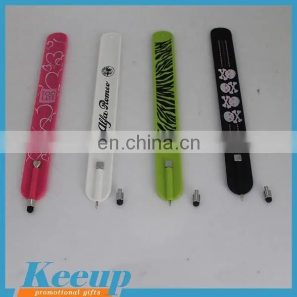 Custom LOGO print Silicone Bracelets thick silicone tip stylus pen