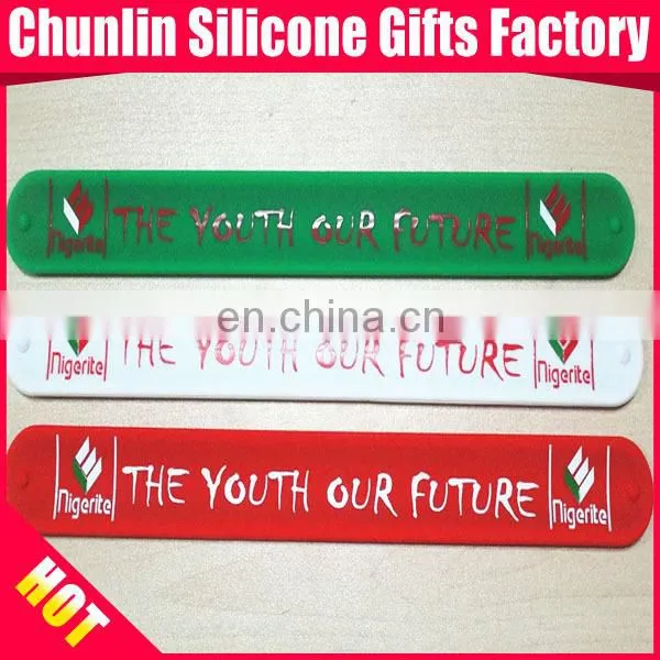 Popular Printing Silicone Slap Bracelets