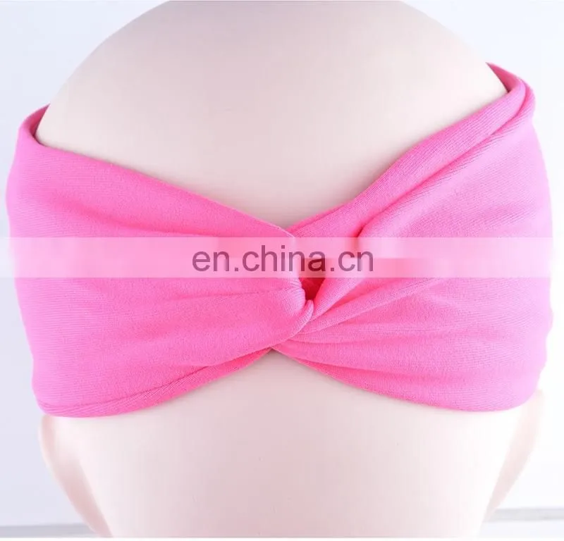 Promotional Moisture Wicking Pink Cosmetics Fabric Yoga Headbands For Girls