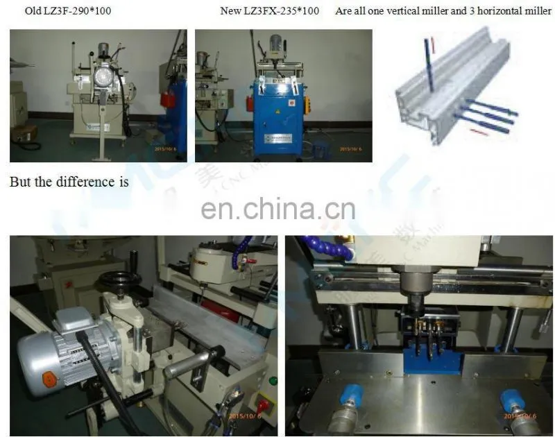 Colombia manual triple drill copy routing machine for pvc aluminium window door