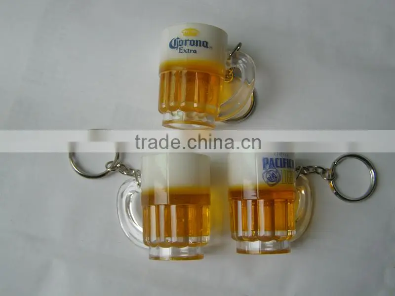 Hot Sale Custom Acrylic Beer Cup Keychain, Modern Acrylic Keychain