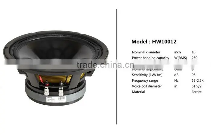 martin WF-10, trade assurance, 10 inch passive 2-way full range loudspeaker, stage monitor speaker