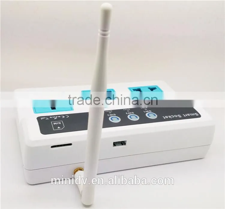 2200W 10A QUADBAND SMS/CALL Remote Controlled GSM Power Socket with 3 Outlets Which Also Supports Temperature Control