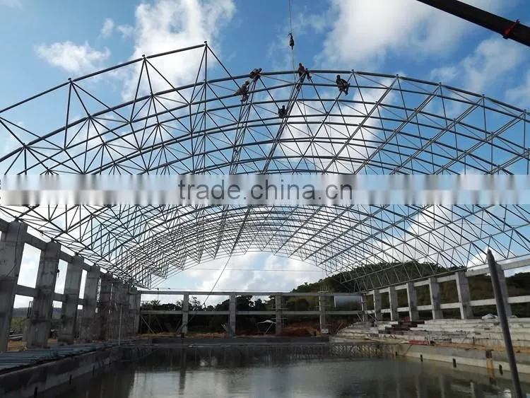 Long span steel frame structure swimming pool roof