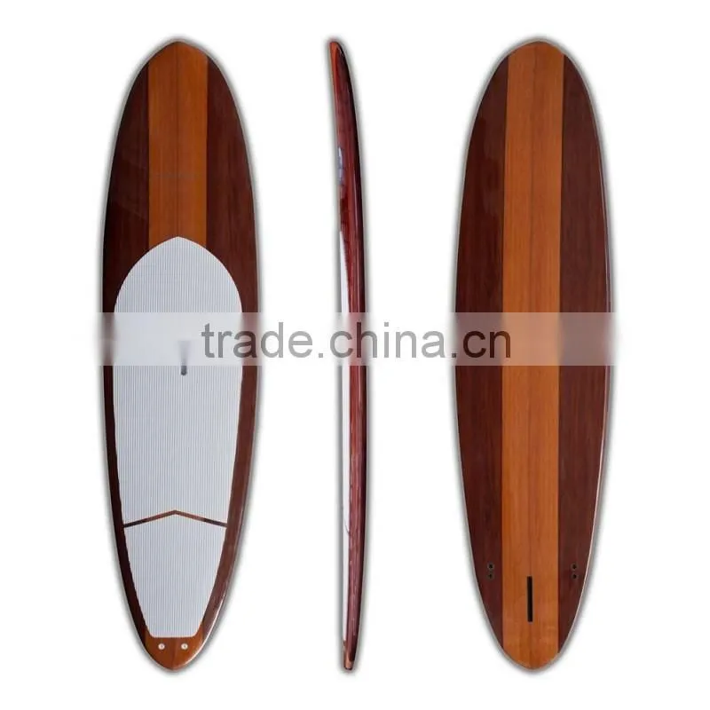 Surfboard type wooden stand up paddle boards/wooden color SUP paddle boards