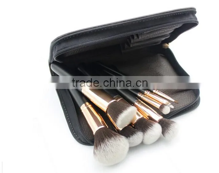 11pcs gold ferrule Luxury Makeup Brush Set synthetic hair