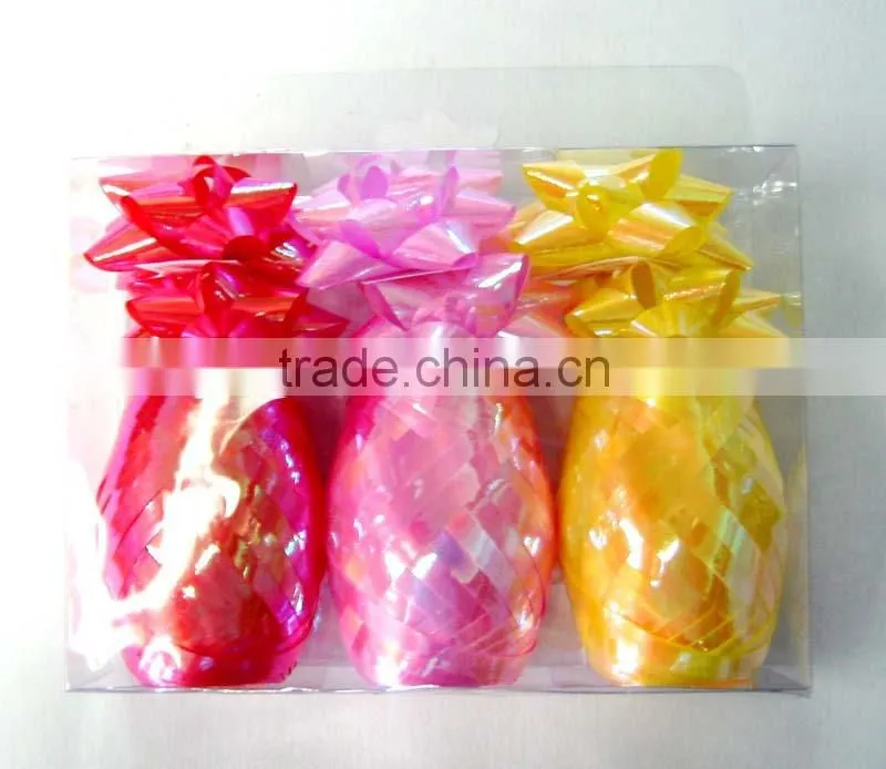 silver pp matte Christmas ribbon and bow,bottle neck decorative bows and gift wrapping flower
