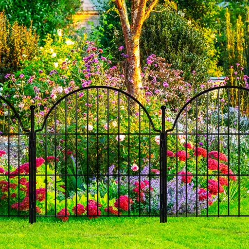 black wrought iron garden fence (4)