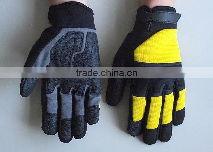 Anti Shock leather palm carpenter, Plumbing and Heavy duty Mechanic Work Gloves