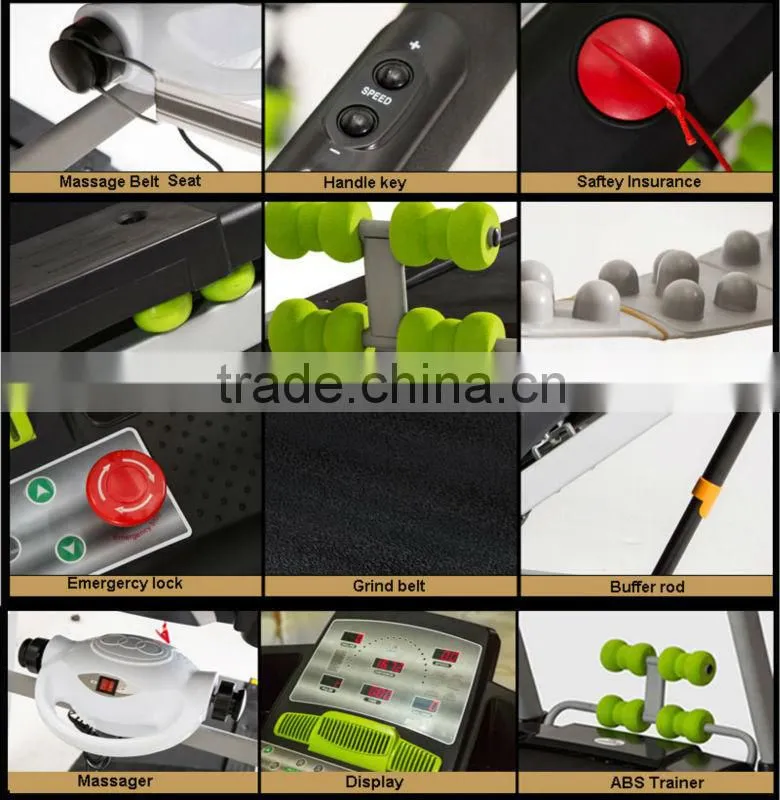 Electric treadmill with electric massage machine and sit up bench