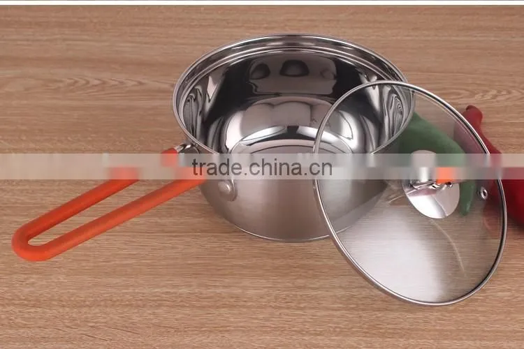 18/8 Stainless steel cookware set with silicone handle