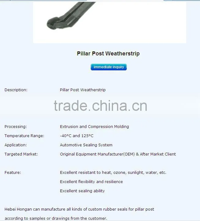 different types of Car Weather Strips/Rubber Seals/Door Seals/Trim Seals