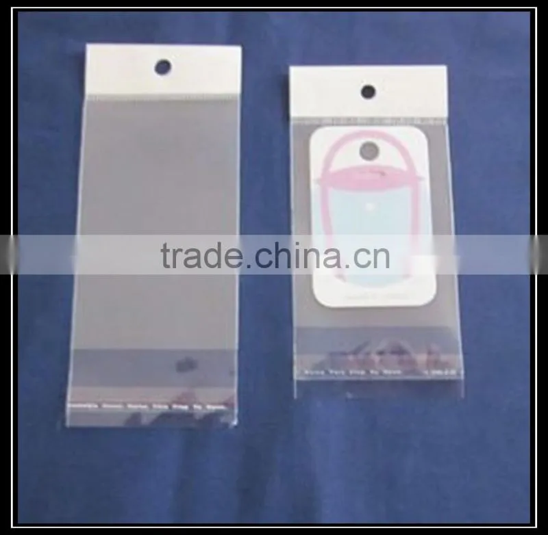 Wholesale clear and high quality opp plastic bags with header