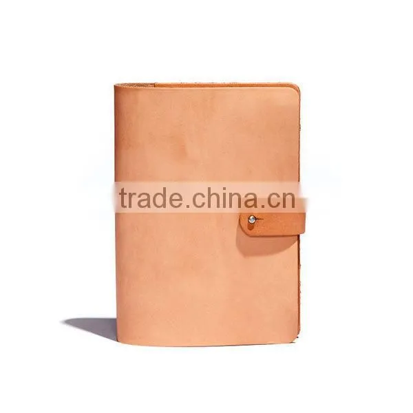 Waxed Leather Hand-stitched with Dull Nickel Button Book Case