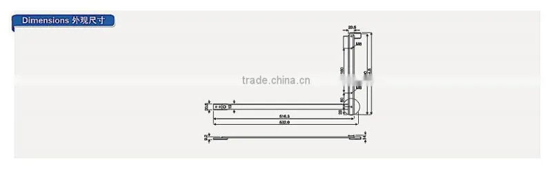 L30C good quality top hung light friction hinge, window friction stay