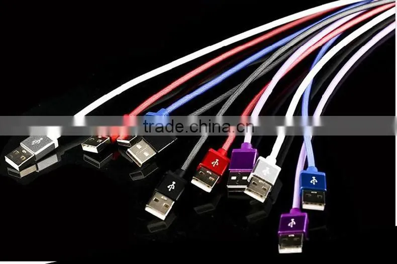 5PIN Multi color USB 2.0 micro USB cable for Android cell phone usb cable