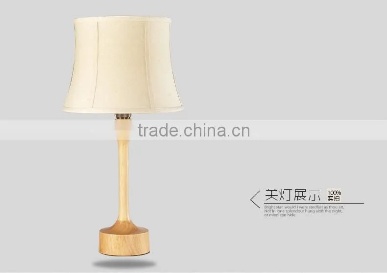 Wooden LED Table Lamp wood LED Table light JK-879-08 2016 Hot sale modern wood lampbody fabric shade table reading lamp