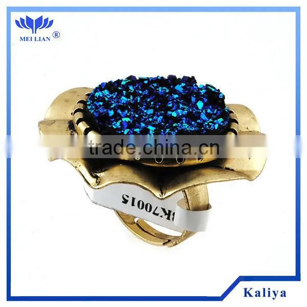 Fashion Natural stone pearl turquoise ring 2014