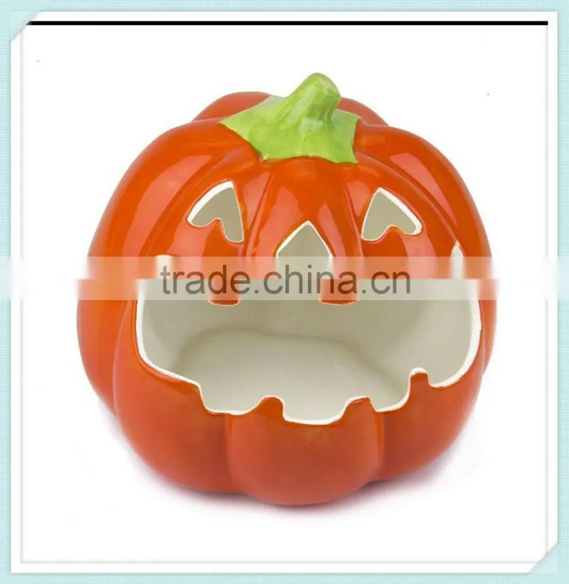 Ceramic Pumpkin Halloween Candy Bowl