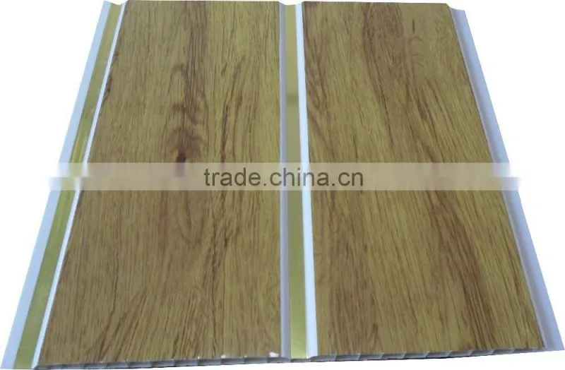 10'' width new style trinidad pvc ceiling panel & wall panel with sivler strip,middle groove G130