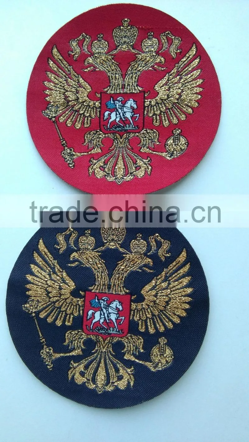 custom colorful lock border polyester embroidery neck patch