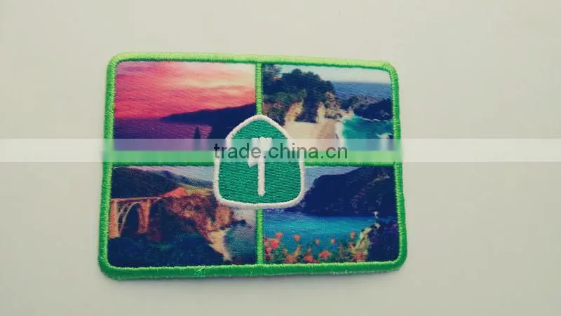 custom good quality pantone color iron on woven patch for uniform
