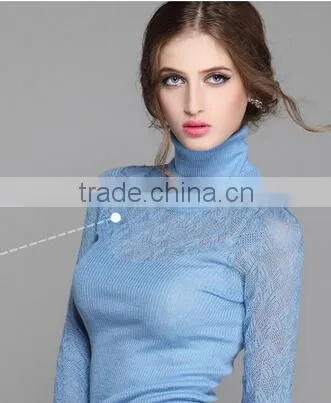 wool high neck sweater for women
