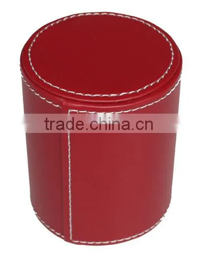 Low Price Candy Color PU Appearance Plastic Pen Pot
