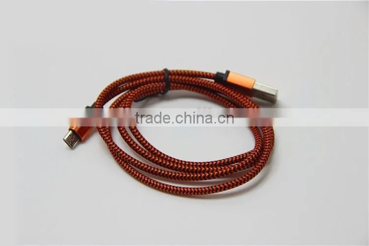 2016 new premium line cable usb charging cable colorful micro braided usb cable for iPhone 5 6s