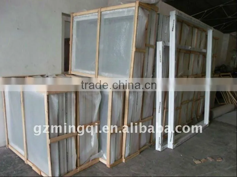 PVC frame windows with frosted glass shutters