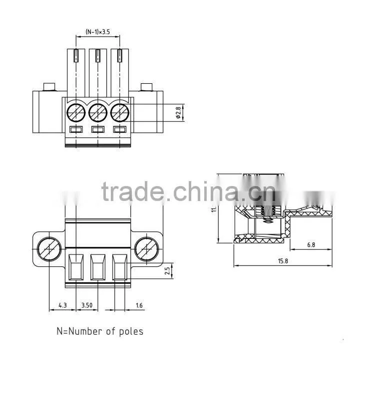 Pluggable terminal block pitch:3.50mm