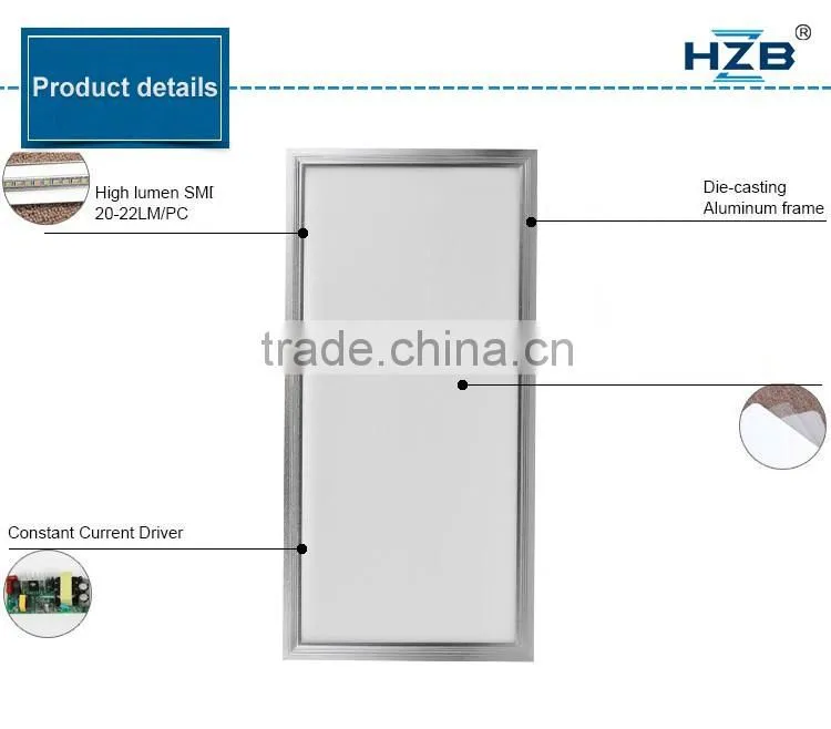 60W/72W Suspended Led Square Panel Light Office Lighting 600*1200 For Home