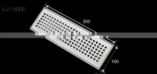 Stainless steel linear shower floor drain with wedge wire grate