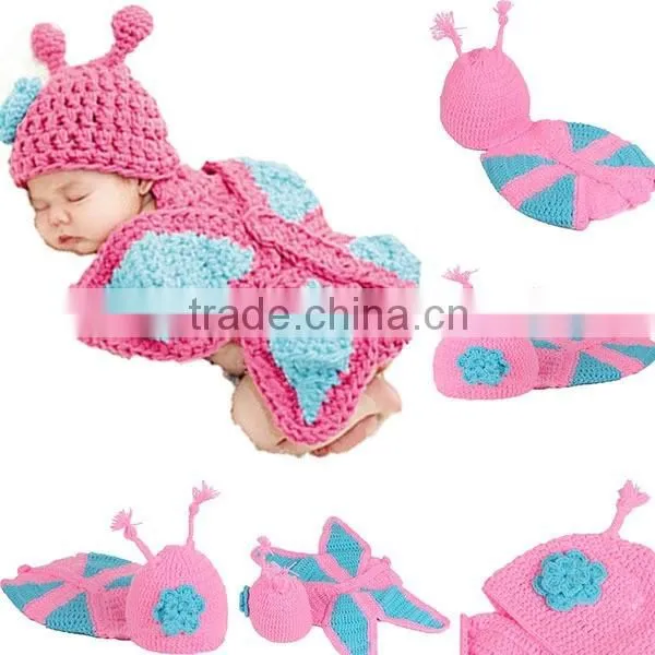 Crochet Knitted Wool Butterfly Photo Costume,Newborn Baby Photo Outfit